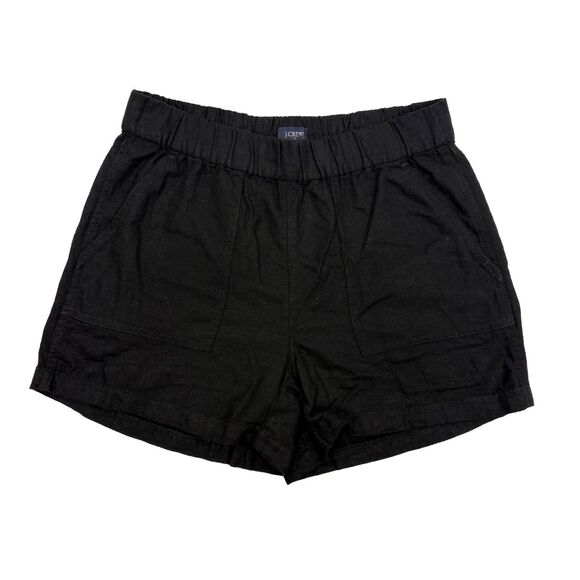 J.CREW Linen-Blend Pull-On Short XXS Black Relaxed Fit Casual Comfort NWT B29 - Picture 2 of 5